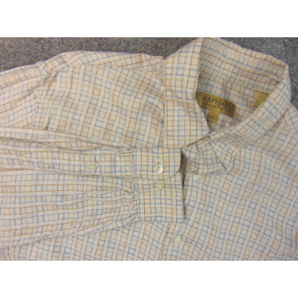 Tricots St Raphael Mens Small Brown Blue Plaid Blue Plaid